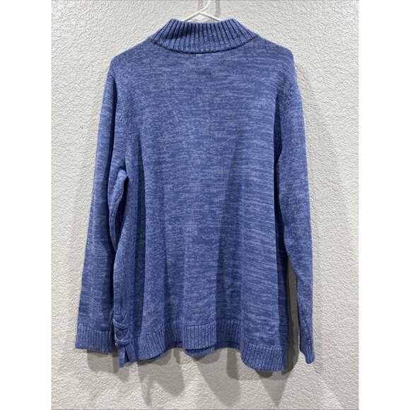 CJ Banks Sweater Size 14W Blue Snowman Penguin Christmas Holiday Festive Novelty - Picture 3 of 8